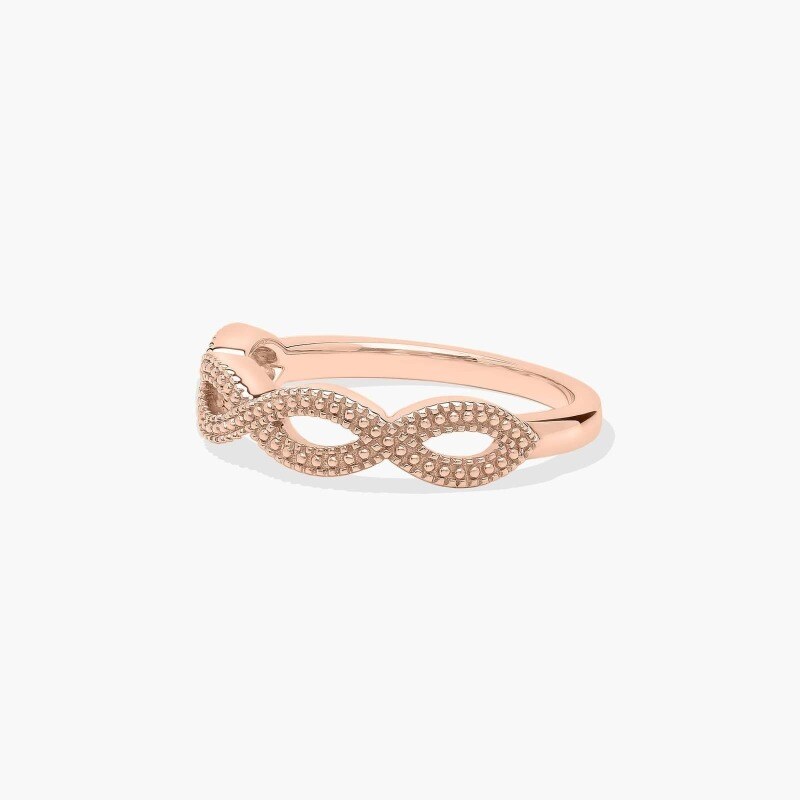Anillo de boda vintage con forma de infinito en oro rosa de 14 quilates, 1,8 mm-4