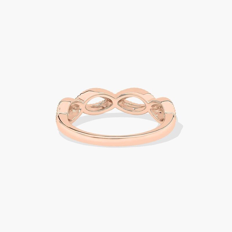 Anillo de boda vintage con forma de infinito en oro rosa de 14 quilates, 1,8 mm-5