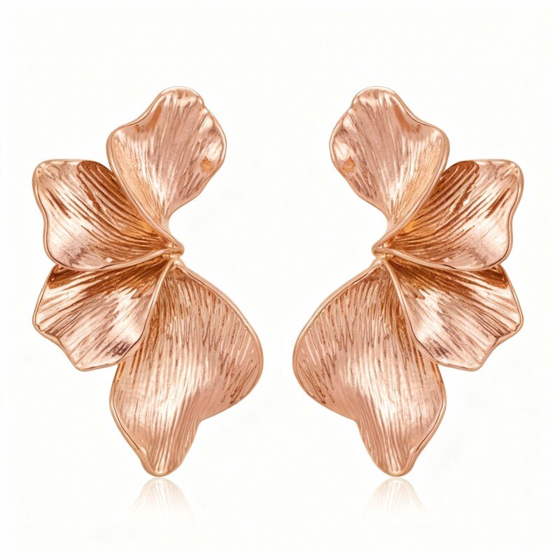 Ohrstecker mit Wildblumenmotiv aus 10-karätigem Roségold-12