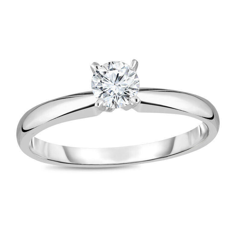 10K White Gold 0.5 to 3 CT.T.W. Round Lab Created Diamond Custom Engagement Ring D Color VVS1 Clarity 3EX IGI Certified-3