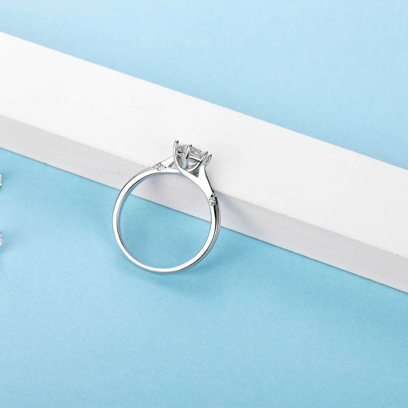 Anillo de compromiso de oro blanco de 14 quilates con diamante de laboratorio de talla redonda de 0,75 a 3,25 quilates.-7