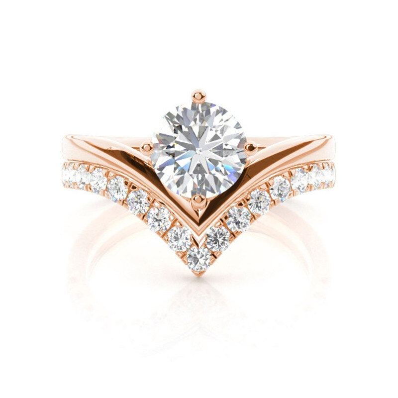 10K White Gold 0.88 to 3.38 CT.T.W. Round Cut Lab Created Diamond Bridal Set D Color VVS-VS Clarity IGI Certified-1