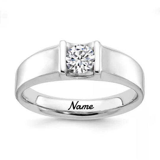 10K White Gold 1.5 CT Round Cut Moissanite Men's Band for Men