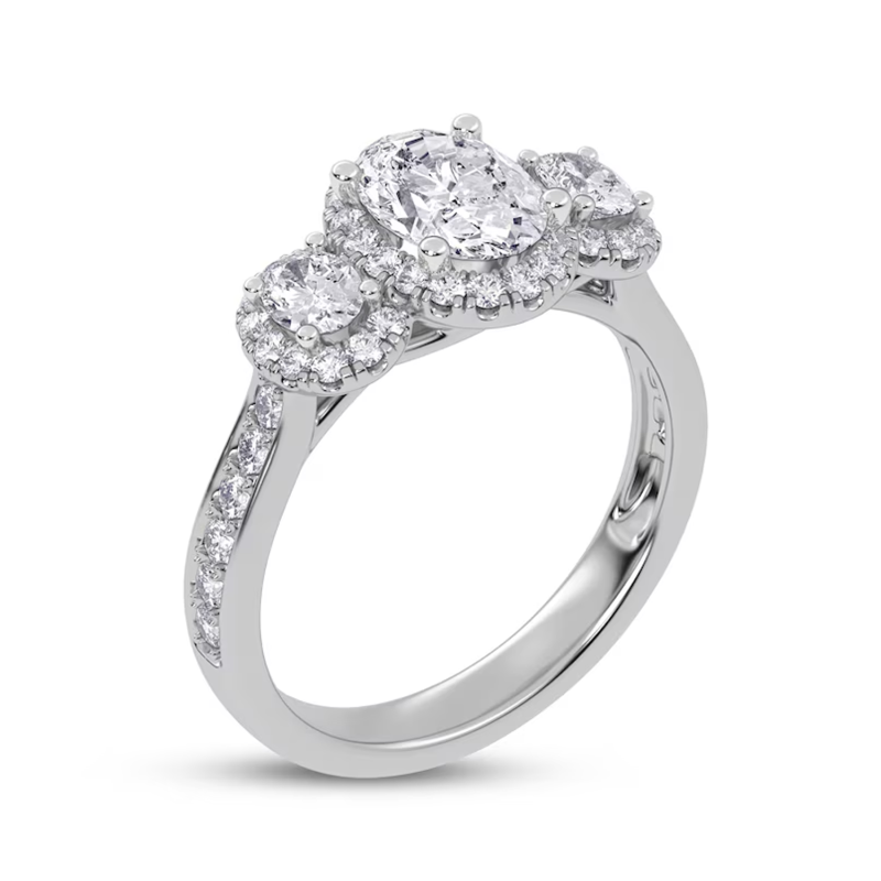 10K White Gold 1.5 CT.T.W. Oval Lab Created Diamond Custom Engagement Ring D Color VVS1-VS1 Clarity 3EX IGI Certified-6