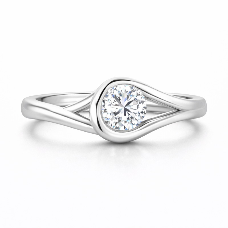 10K Weißgold-Ring mit 1 CT rund geschliffenem Moissanit – bitte übersetzen Sie den folgenden Text Zeile für Zeile, trennen Sie jede Zeile mit einem Trennzeichen-20