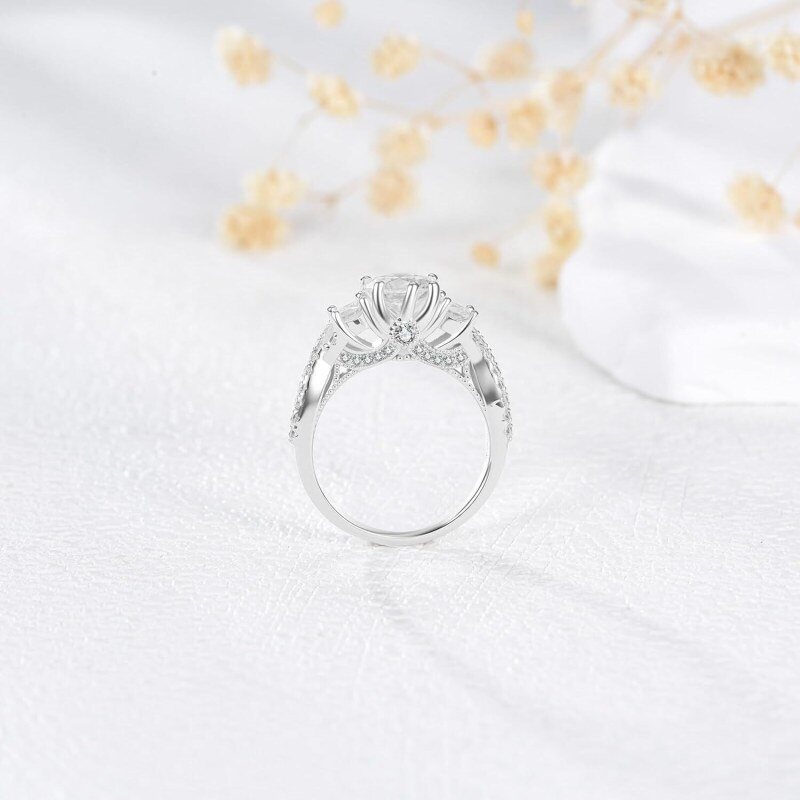 Anillo de compromiso personalizado con diamantes creados en laboratorio, de oro blanco 10K, talla corazón de 1 a 3,5 CT, color D, pureza VVS1-VS1, certificado IGI.-3