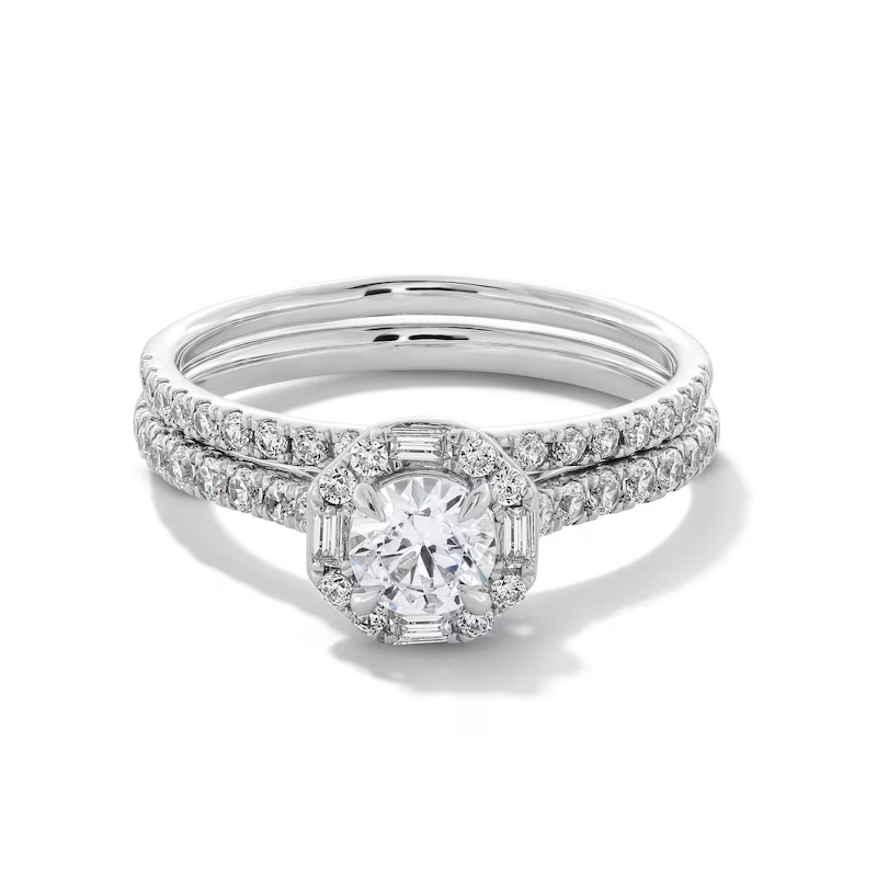 Anillo de boda de oro blanco de 10 quilates con diamante de talla redonda creado en laboratorio, de 1 a 3,5 quilates en total, color D, claridad VVS1-VS1, certificado 3EX por IGI.-11
