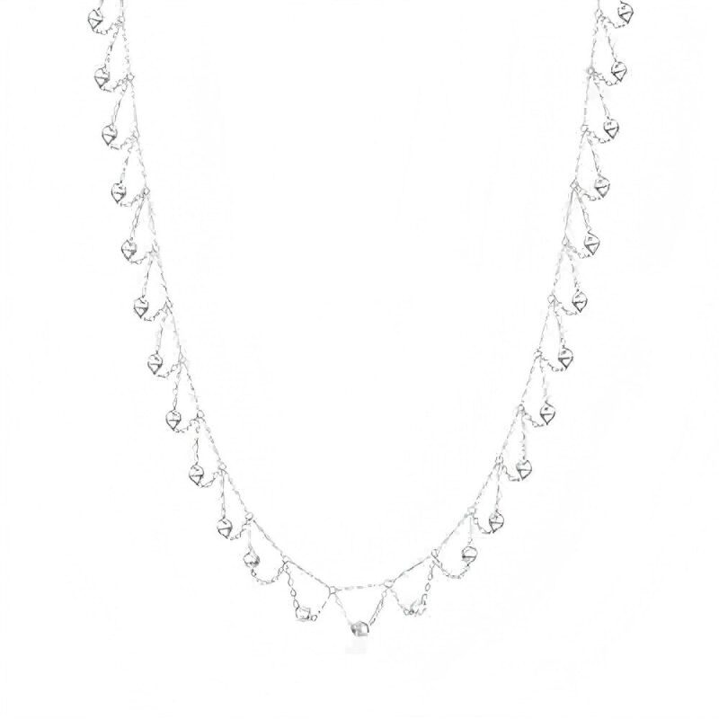 Choker-Halskette aus 10-karätigem Weißgold mit Kugelanhänger-1