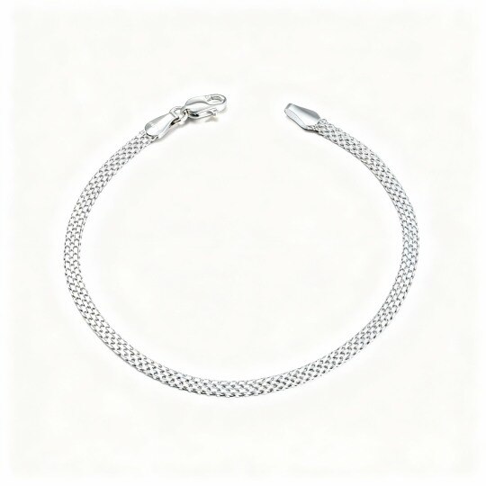 Pulseira de corrente em ouro branco 10K