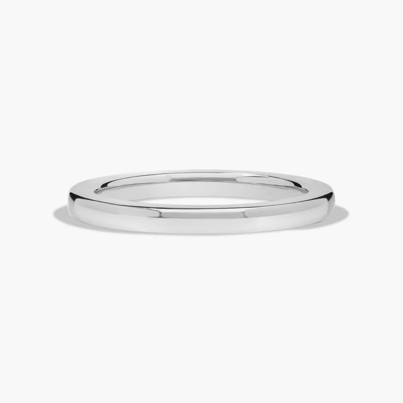 Konturierter Ehering aus 10-karätigem Weißgold, 2 mm-1