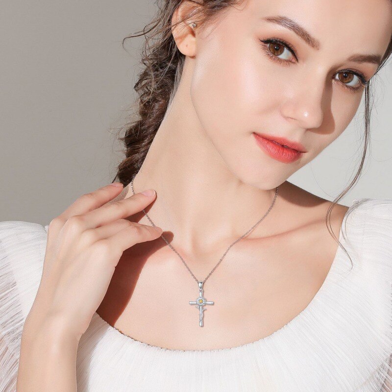 Sterling Silver Cross Pendant Necklace-2