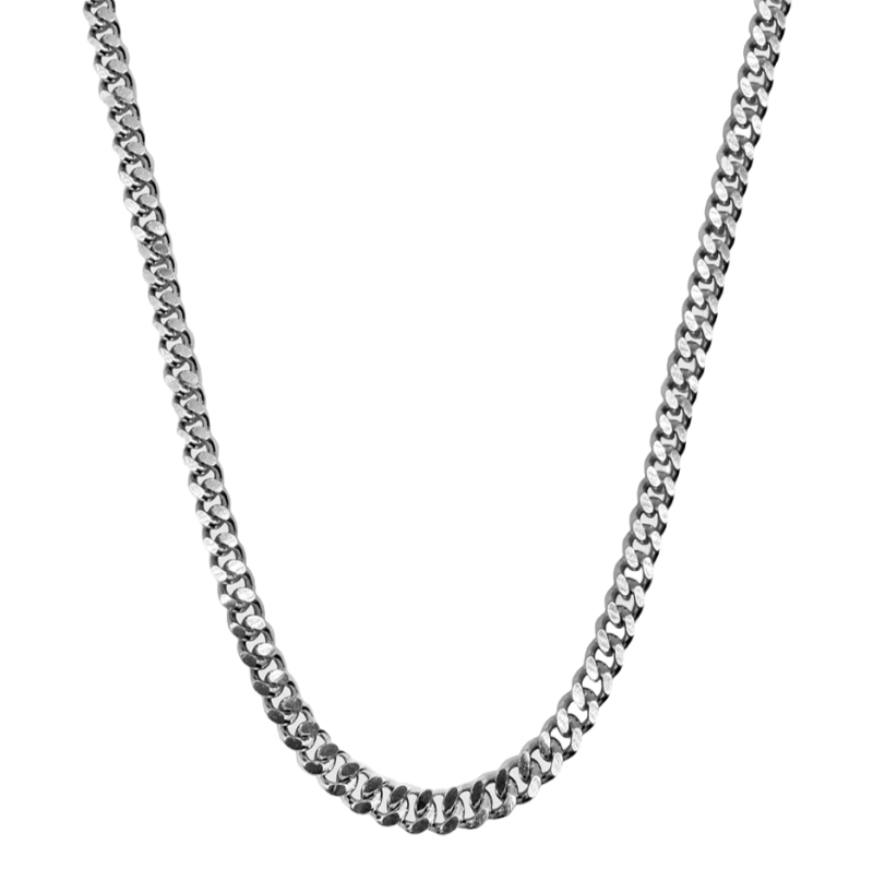 6 mm breite kubanische Gliederkette aus Sterlingsilber für Herren-1