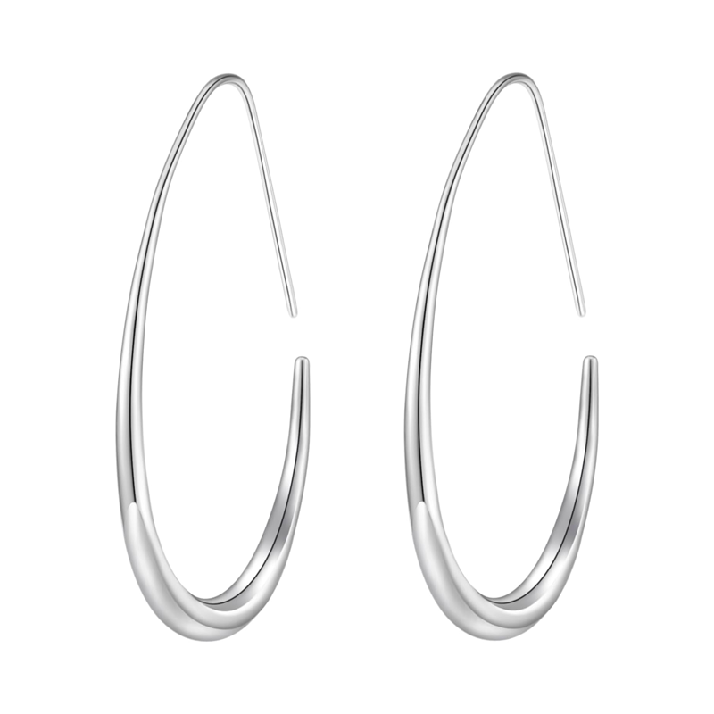 18K Black Rhodium Color Gold Drop Hoop Earrings for Women-1