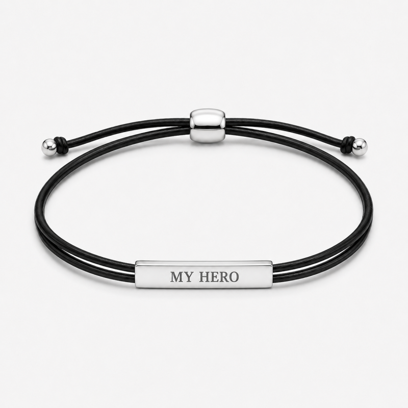 14K White Gold Engravable Identification Bracelet for Men-1
