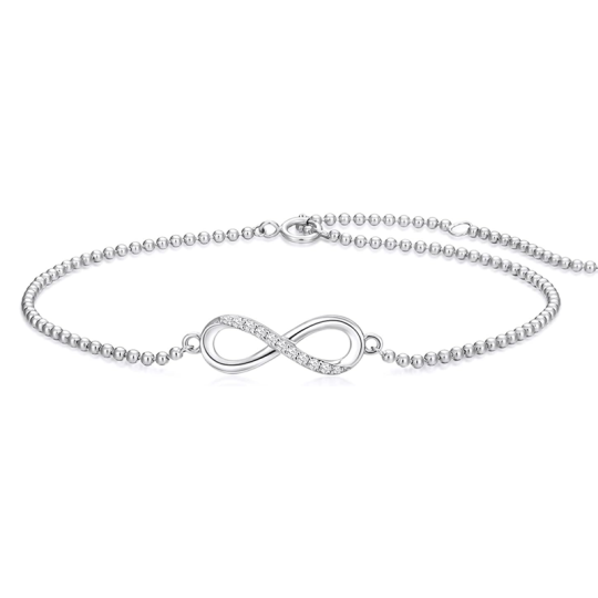 Bracciale con ciondolo simbolo dell'infinito in argento sterling per donna