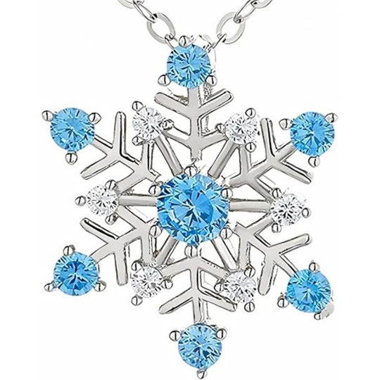 Collar con colgante de copo de nieve de moissanita en oro blanco de 14 quilates