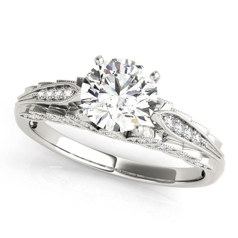 18K White Gold Moissanite Wedding Ring-2