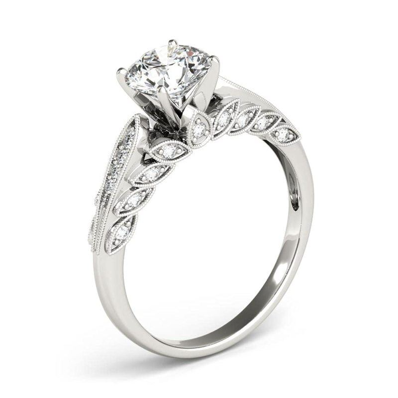 18K White Gold Moissanite Wedding Ring-4