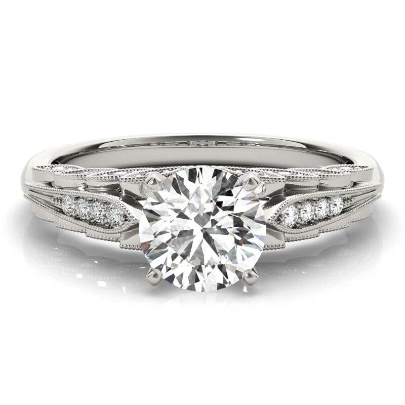 18K White Gold Moissanite Wedding Ring-1