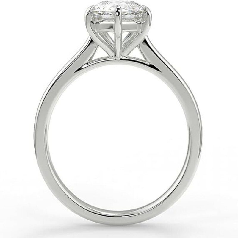 10K White Gold Pear Cut Moissanite Engagement Ring-3