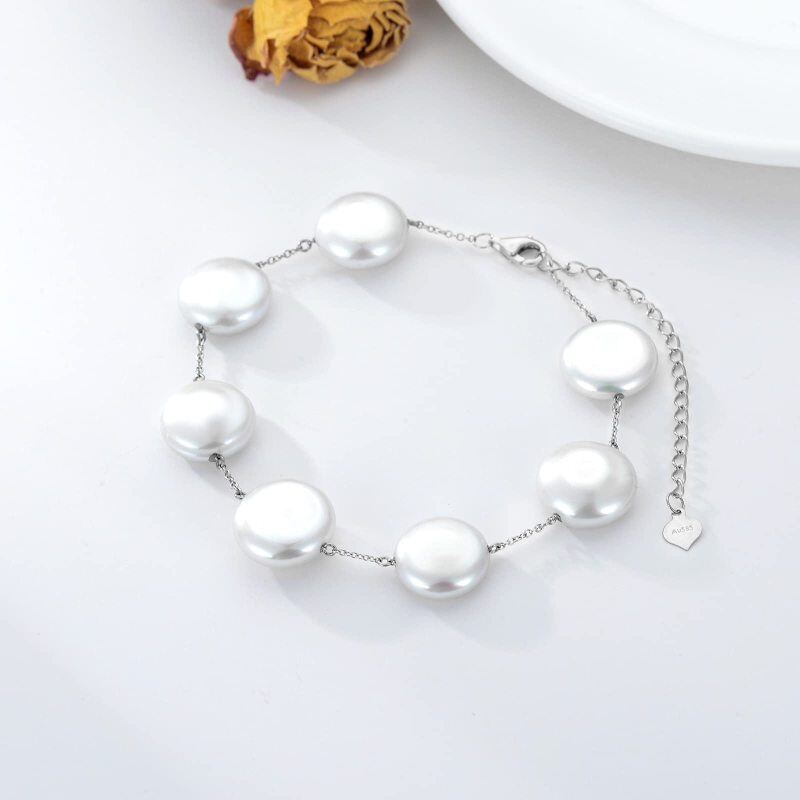 18K White Gold Pearl Beads Bracelet as Anniversary Wedding Gifts for Women-3