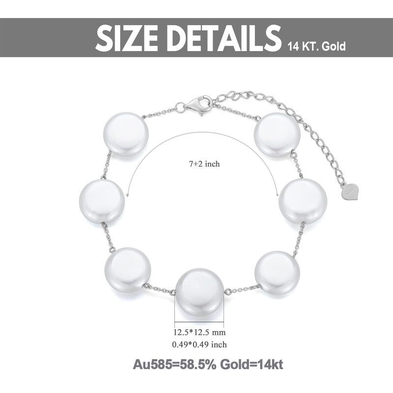 18K White Gold Pearl Beads Bracelet as Anniversary Wedding Gifts for Women-5