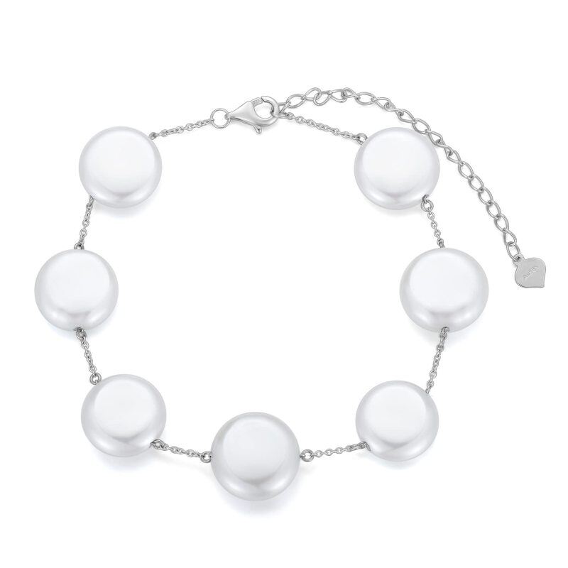 18K White Gold Pearl Beads Bracelet as Anniversary Wedding Gifts for Women-1