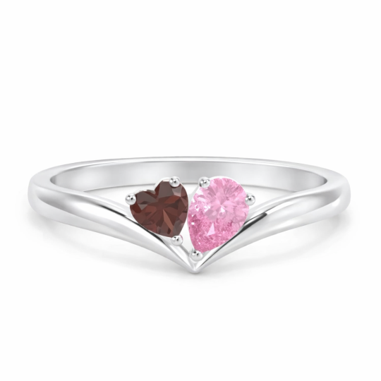 10K White Gold Personalized Birthstone Ring