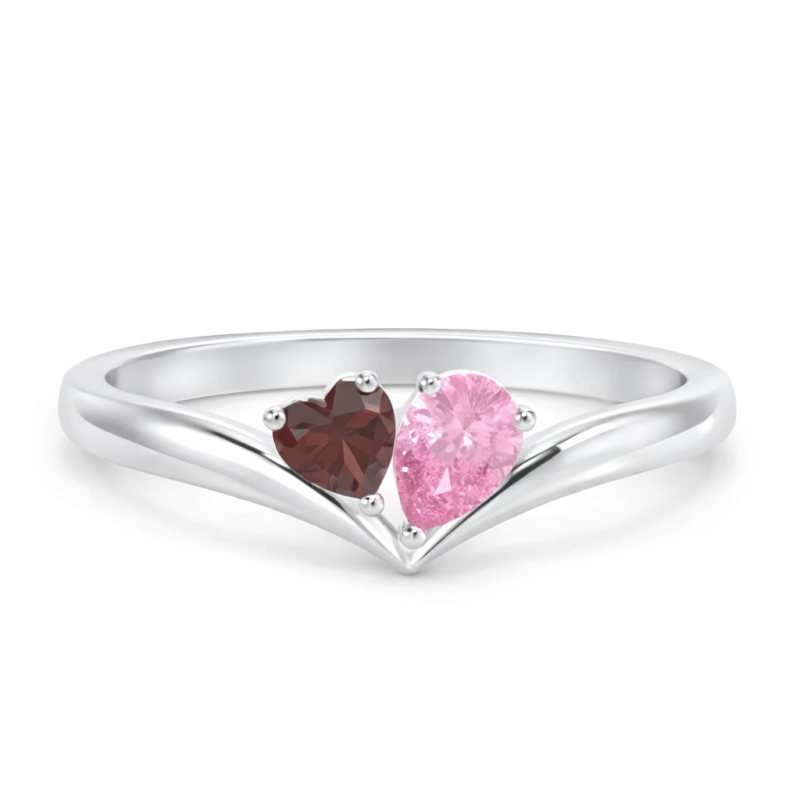 10K White Gold Personalized Birthstone Ring-9