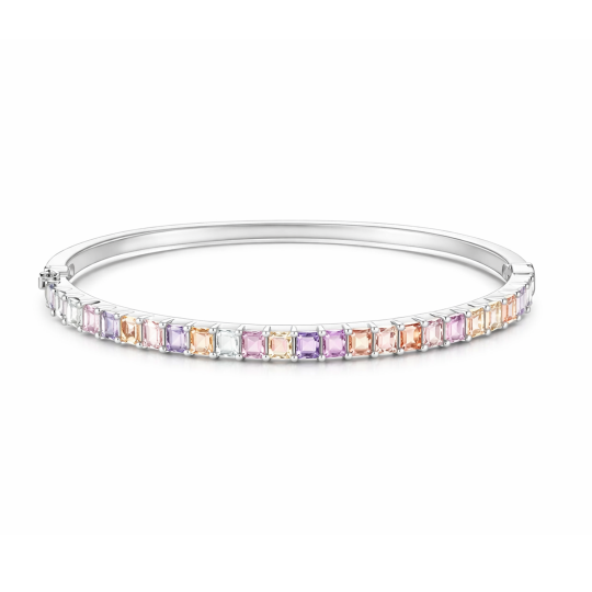 10K White Gold Princess Cut Moissanite Tennis Bracelet
