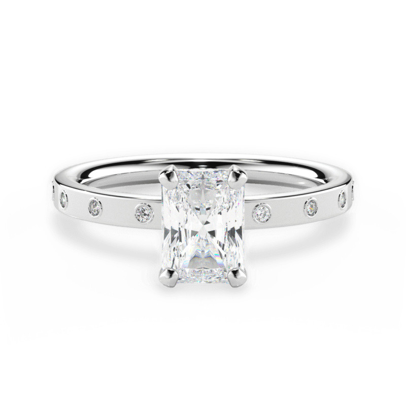 Bague de mariage en or blanc 10 carats avec moissanite de princesse-1