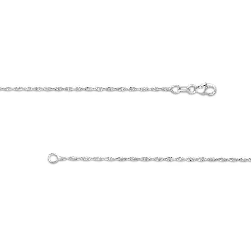 Collar de cadena Singapur de oro blanco de 14 quilates, 1,2 mm-3