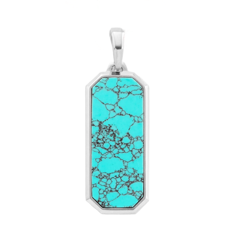 14K White Gold Turquoise Beverly Pendant-1