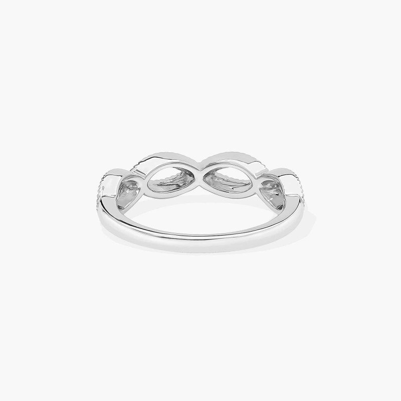 Anillo de boda vintage con forma de infinito en oro blanco de 14 quilates, 1,8 mm-5