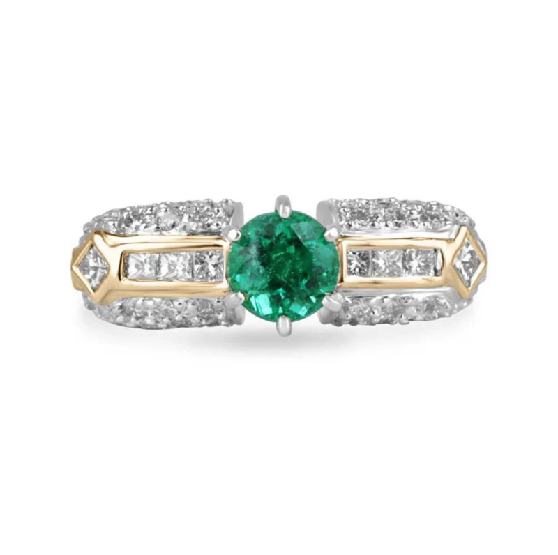 10 Karat Weißgold Gelbgold 1,95 bis 5,95 CT.T.W. Rundschliff Labor erstellt Smaragd Diamant Verlobungsring-14