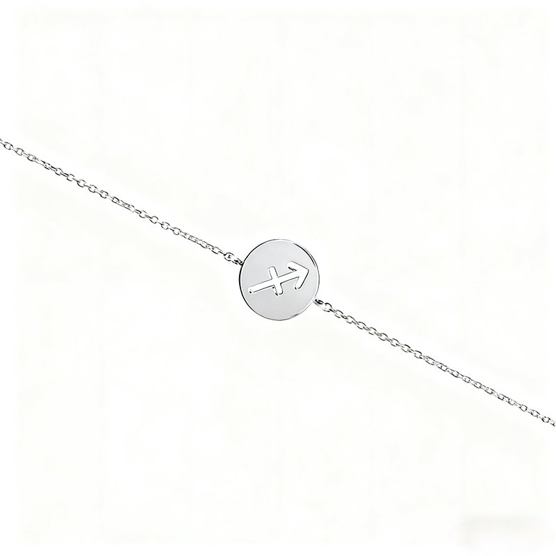Bransoletka ze znakiem zodiaku z 18-karatowego białego złota-1