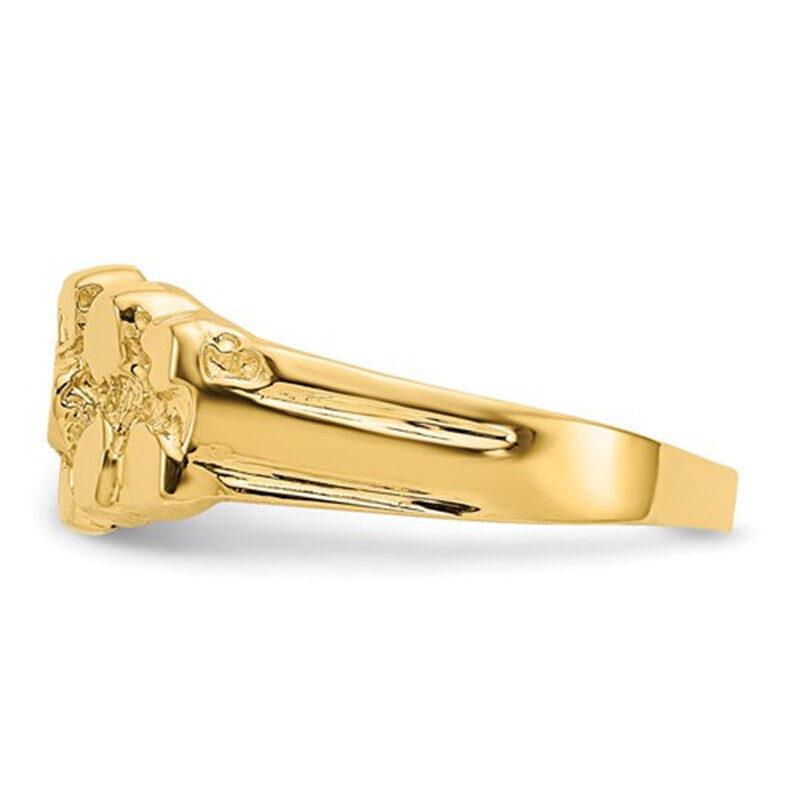 18K Yellow Solid Gold Nugget Ring-3