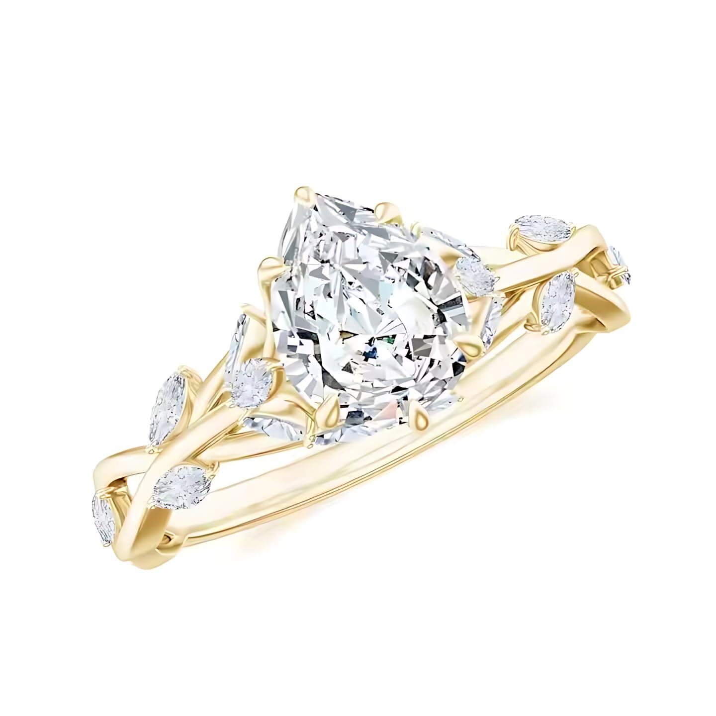 10K Gold Pear Cut C… - image