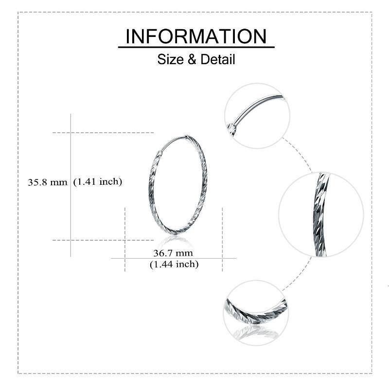 Sterling Silver Round Hoop Earrings-5