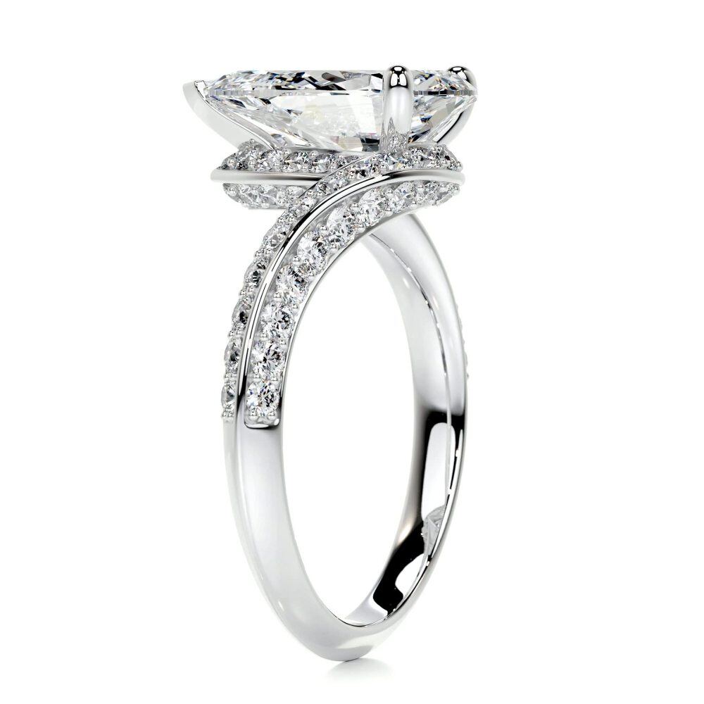 10K Gold 1 to 3.5 CT.T.W. Pear Cut Diamond Engagement Promise Ring D VVS-VS IGI Certified-3