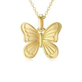 9K Gold Butterfly Pendant Necklace-38