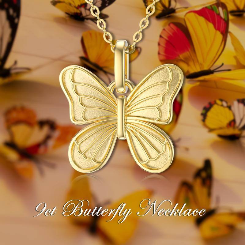 14K Gold Butterfly Pendant Necklace-6