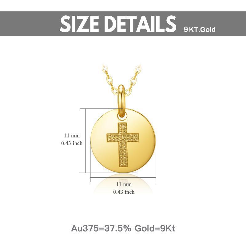 Collier avec pendentif en forme de croix en or 9 carats-5