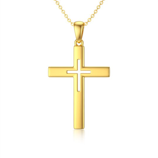 Collana con ciondolo a forma di croce in oro 9K