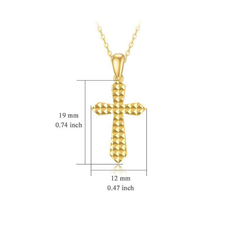 9K Gold Kreuz-Anhänger Halskette-5