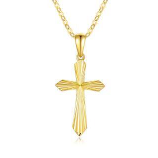 9K Gold Cross Pendant Necklace-39