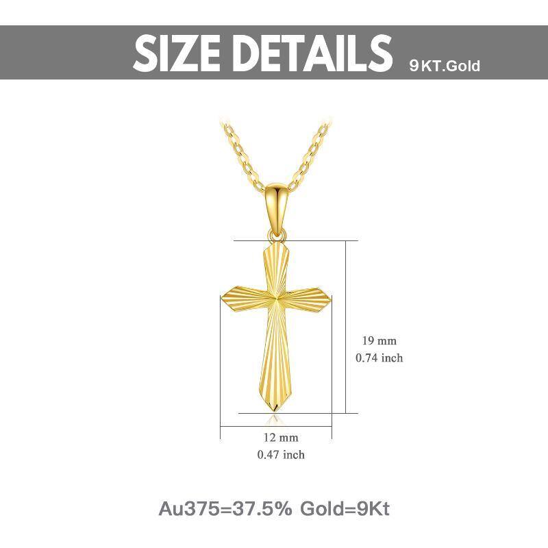 18K Gold Cross Pendant Necklace-5