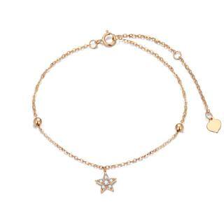 9K Gold Diamond Star Charm Bracelet-42