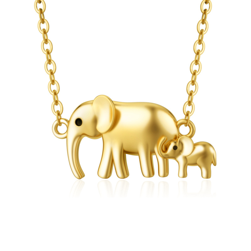 9K Gold Elephant Pendant Necklace-16