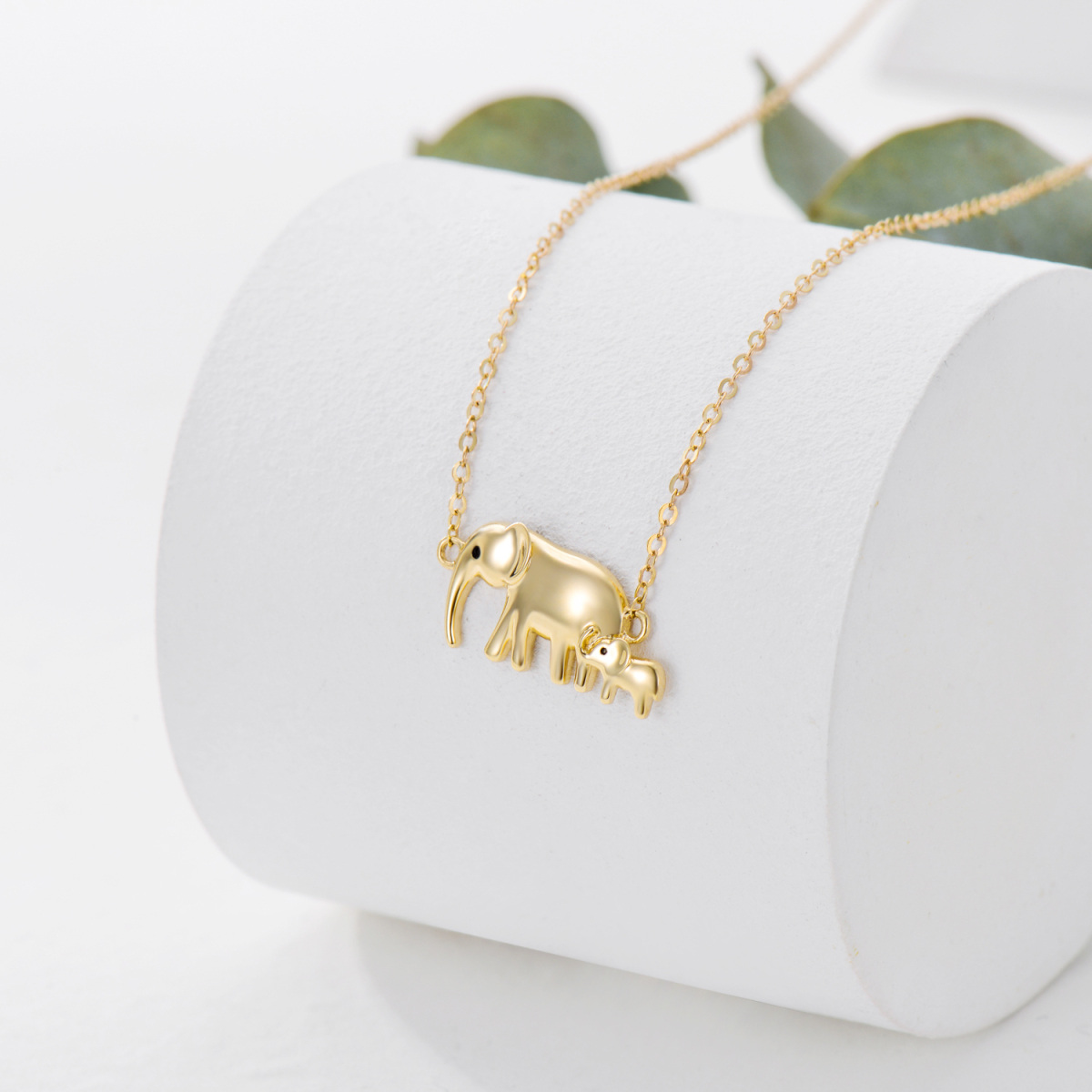 9K Gold Elephant Pendant Necklace-4